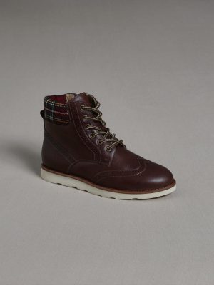 Boys Boys Shoes | Cyrillus ankle boots with punchhole toe MARRON www.solbiblecamp.com