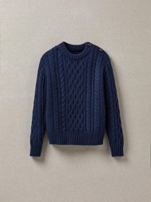 Boys Boys Sweaters, cardigans | Cyrillus cable-knit sweater MARINE www.solbiblecamp.com