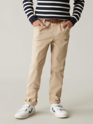 Boys Boys Trousers, jeans | Cyrillus trousers with elastic waistband BEIGE www.solbiblecamp.com