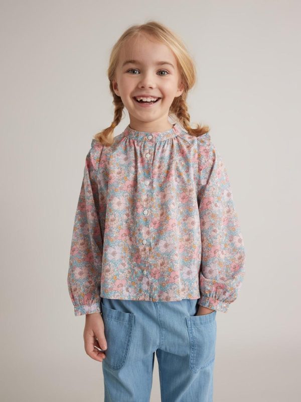 Cyrillus Clothing Girls Shirts, blouses | Cyrillus Meadow Song floral motif blouse made with Liberty fabric 6656 ROSE VIF IMPRIME www.solbiblecamp.com