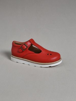 Cyrillus Accessories Girls Shoes | Cyrillus leather T-strap shoes ROUGE www.solbiblecamp.com