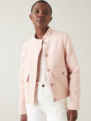 Cyrillus Clothing Womens Jackets | Cyrillus jacket with straight collar ROSE CLAIR www.solbiblecamp.com