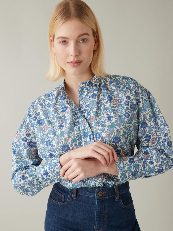 Cyrillus Clothing Womens Shirts, blouses | Cyrillus oversize shirt made with Liberty fabric – The Limited Collection Lib PYRETHRUM DAISY www.solbiblecamp.com