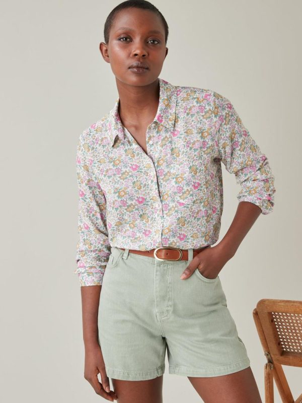 Cyrillus Clothing Womens Shirts, blouses | Cyrillus shirt made with Liberty fabric – The Limited Collection Lib CLARE RICH ecru www.solbiblecamp.com