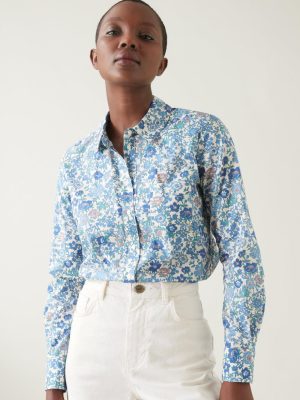 Cyrillus Clothing Womens Shirts, blouses | Cyrillus shirt made with Liberty fabric – The Limited Collection Lib PYRETHRUM DAISY www.solbiblecamp.com