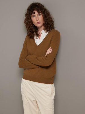Cyrillus Clothing Womens Sweaters, cardigans | Cyrillus V-neck sweater – The Cashmere Collection ARMY www.solbiblecamp.com