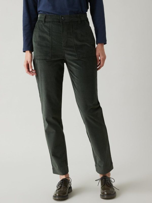 Cyrillus Clothing Womens Trousers, jeans | Cyrillus corduroy Ines cargo trousers KAKI www.solbiblecamp.com