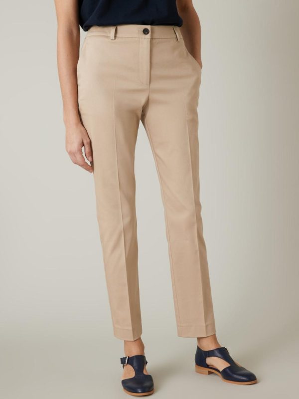 Cyrillus Clothing Womens Trousers, jeans | Cyrillus sateen trousers BEIGE www.solbiblecamp.com