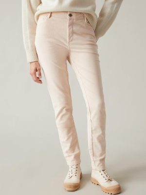 Cyrillus Clothing Womens Trousers, jeans | Cyrillus slim-fit Mathilde corduroy jeans ROSE PALE www.solbiblecamp.com