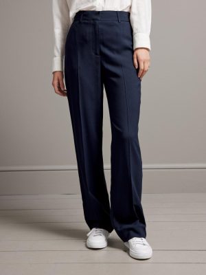 Cyrillus Clothing Womens Trousers, jeans | Cyrillus straight leg Jade trousers in crepe viscose ENCRE www.solbiblecamp.com