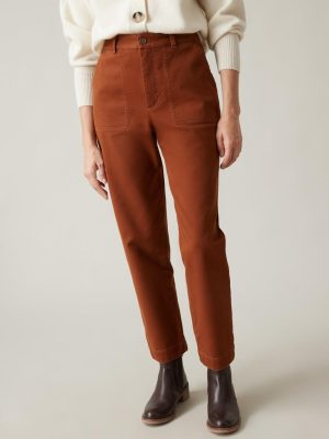 Cyrillus Clothing Womens Trousers, jeans | Cyrillus stretch cotton Ines cargo trousers NOISETTE www.solbiblecamp.com